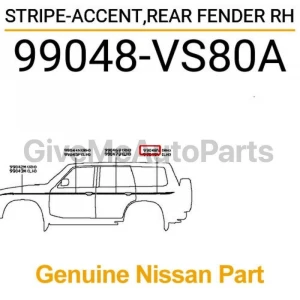 99048-VS80A Nissan Stripe-accent 99048VS80A, New Genuine Part