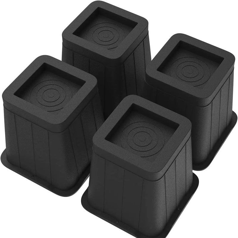 Buy 4pcs 5-inch Heavy Duty Plastic Furniture Risers Adjustable Kitchen ...