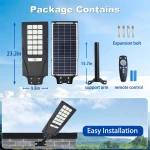 Solar High Powered 100w 200w Motion Sensor Waterproof Security Yard IP65 All in One Led Solar Street Light Outdoor