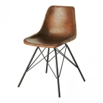 Leather and iron industrial dining chair moulded plastic restaurant living chairs High Quality Superior Wholesale Factory