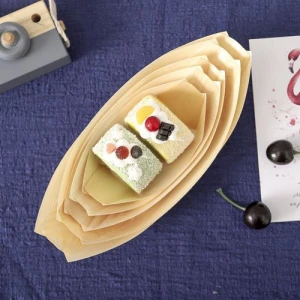 disposable wooden sushi boat wooden boats food container