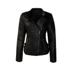 Women's genuine leather jacket- biker style- Madrid