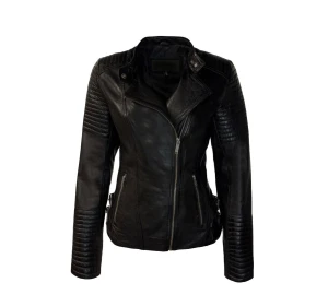 Women's genuine leather jacket- biker style- Madrid