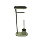 Stainless Steel Barhroom Accessories Multifuctional Standing Toilet Paper Roll Holder and Toilet Brush