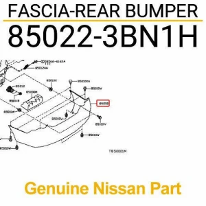 850223BN1H Genuine Nissan FASCIA-REAR BUMPER 85022-3BN1H