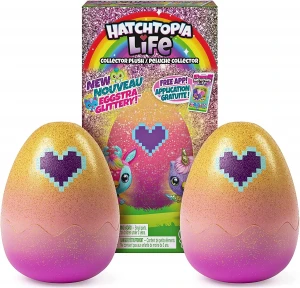 Hatchimals Hatchtopia Life 2-Pack, 2-inch tall Plush Hatchimals with Interactive Game