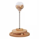 Wooden Bamboo Cat Tracking Interactive Toys for Kittens with  Leaking Food Ball