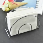 Custom Chrome Finished Metal Dining Table Tissue Dispenser Holder Premium Restaurant Table Napkin Holder
