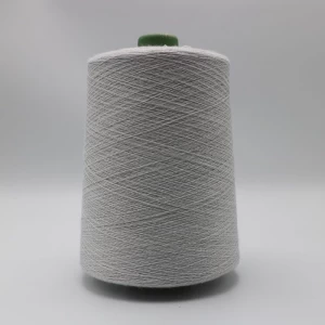 Grey yarn Ne21/2ply 10% stainless steel fiber blended with 90% polyester fiber ring spun yarn for knitting touchscreen gloves-XTAA005