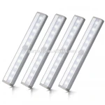 10-LED Under Cabinet Light PIR Motion Sensor Lamp for Kitchen Wardrobe Closet 6V led motion sensing closet cabinet led night lig