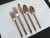 Import 10 piece Flatware copper color mirror forged cutlery Set thick stainless steel handle for hotel Restaurant Dinnerware set from China