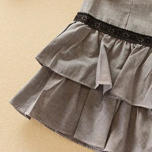 100% Cotton girls layered simple mini skirt