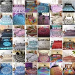 100% Cotton King Size Bohemian Mandala Print Duvet Cover With Pillow Case Cover Bedding Set