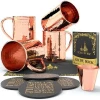 100% Solid Copper Mugs 16oz Moscow Mule Handmade FDA Certified