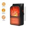 1000W Electric Wall-outlet Flame Heater Air Warmer with Remote Control PTC Ceramic Heating Stove Radiator Household Wall Fan