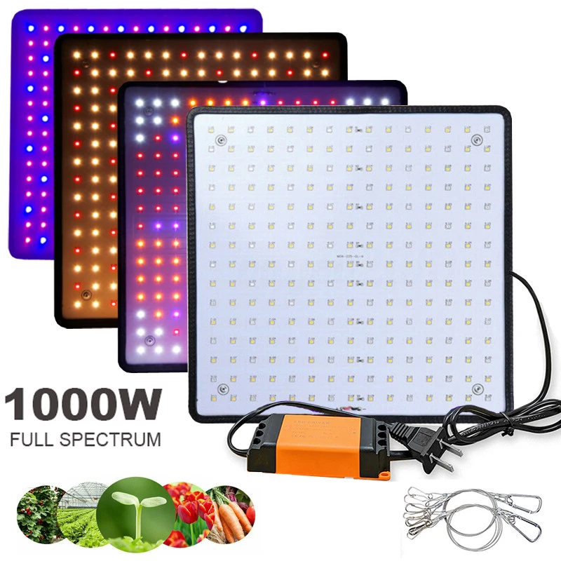1000w Indoor LED Grow Light Full Spectrum Hydroponic Lamp for All 45w Efficiency 1000w 7kg/12kg/ Box 1000W,31W EU/US/UK/AU 50000