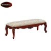 118 fabric Indian Antique Empire Upholstery Sofa Bench