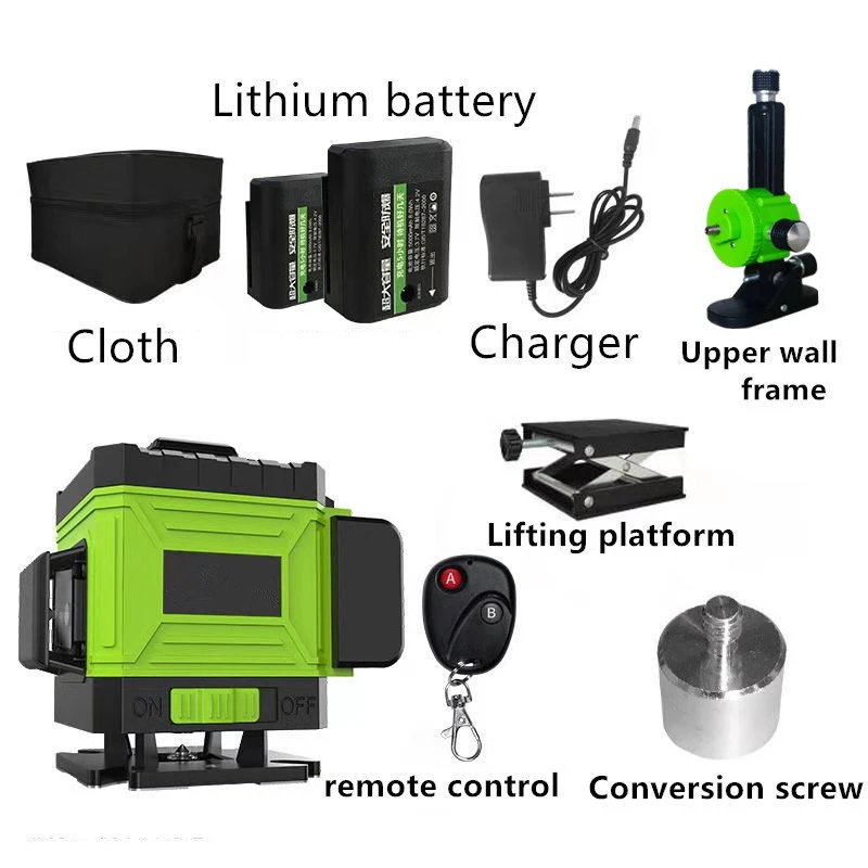 12 Lines 3D Laser Level Self-Leveling 360 Horizontal And Vertical Cross Super Powerful Green Laser Beam Line