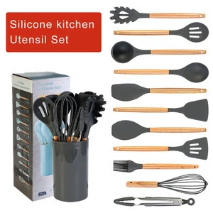 12 Pcs Food grade silicone kitchen accessories tool heat resistance kitchen cooking utensils set