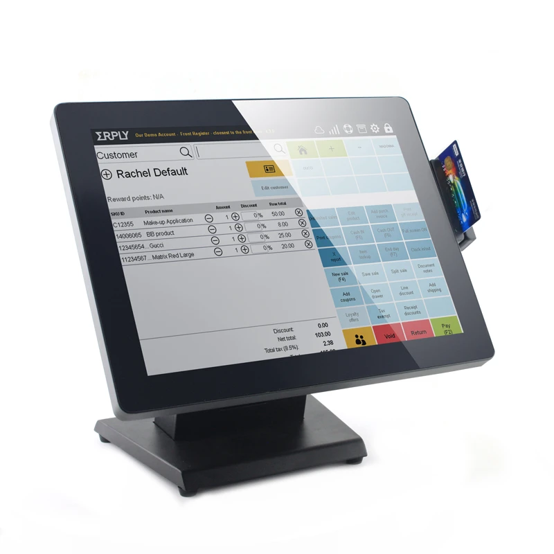 15 inch touch screen electronic cash register POS terminal for supermarket
