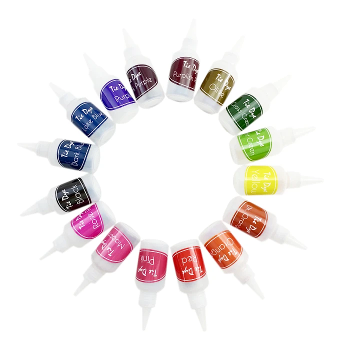15 Vivid Colors DIY One Step Shirt Fabric Dress Permanent Tie Dye DIY Kit Paint Set