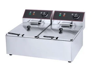 16L Double Cylinder Double Sieve Electric Fryer Commercial Large Capacity Fritter Chicken Cutlet Fryerle