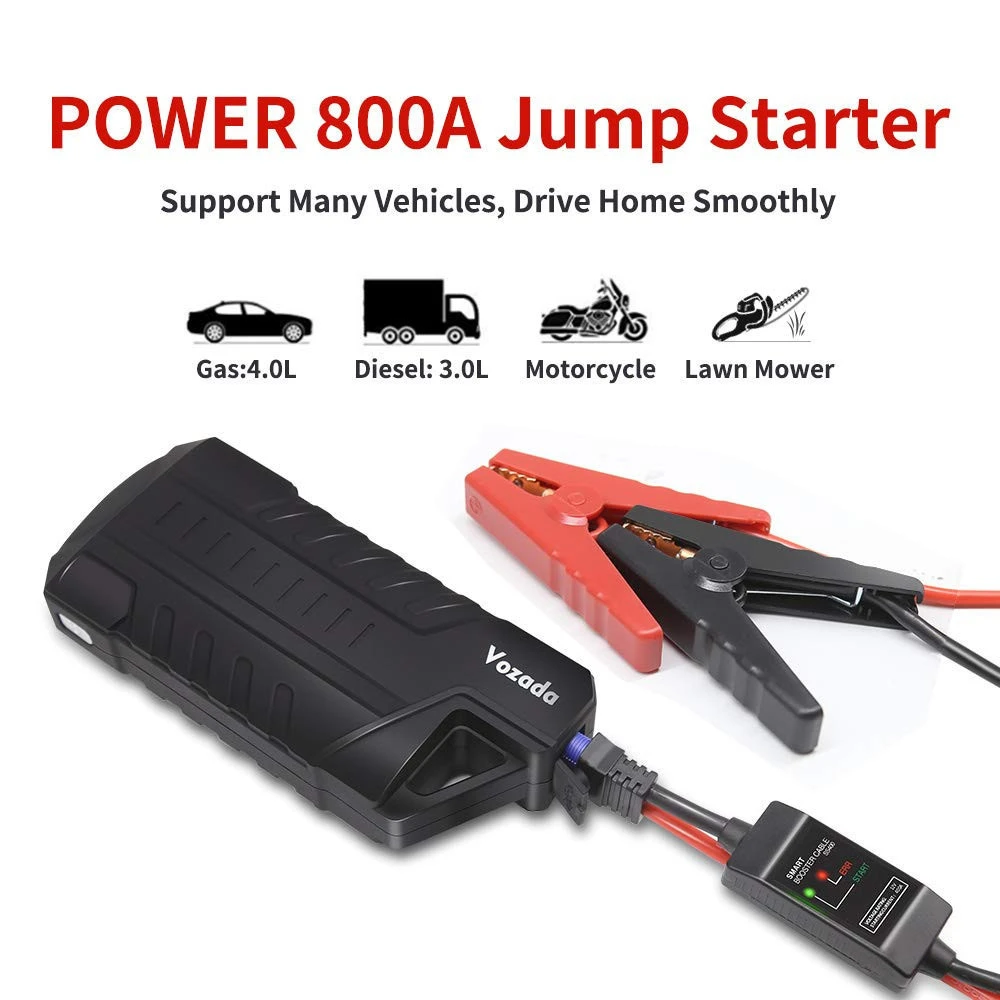 18000mAh Portable Power Bank Phone Charger with Dual USB Smart Charging Port 3 Mode LED Auto Battery Booster Car Jump Starter