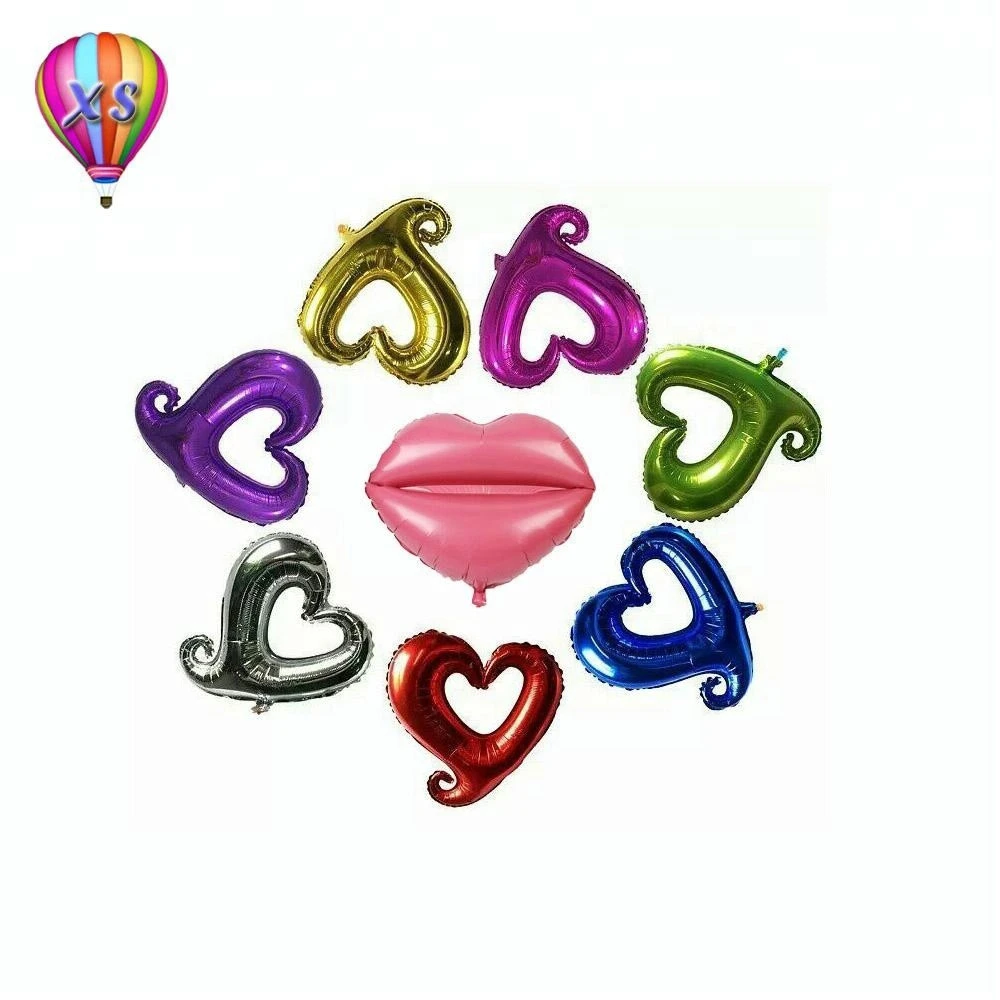 2016 lips shape decoration foil balloon with different colors for party supplies and wedding stage