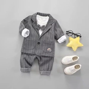 2018 new bowknot design spring baby boy clothing sets