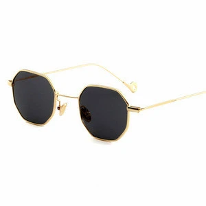 2018 New Fashion USA Hipster Cheap Sun glasses Women Retro Vintage Octagon Hexagon Custom Metal Women Stylish Sunglasses