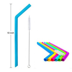 2019 Amazon New Product Ideas Products 2019 Bar Accessories 6 Pieces 2 Brush Colored Collapsible Coffee Tea Water Silicone Straw