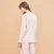 Import 2019 Womens pajamas new cotton comfortable round neck striped home clothes from China