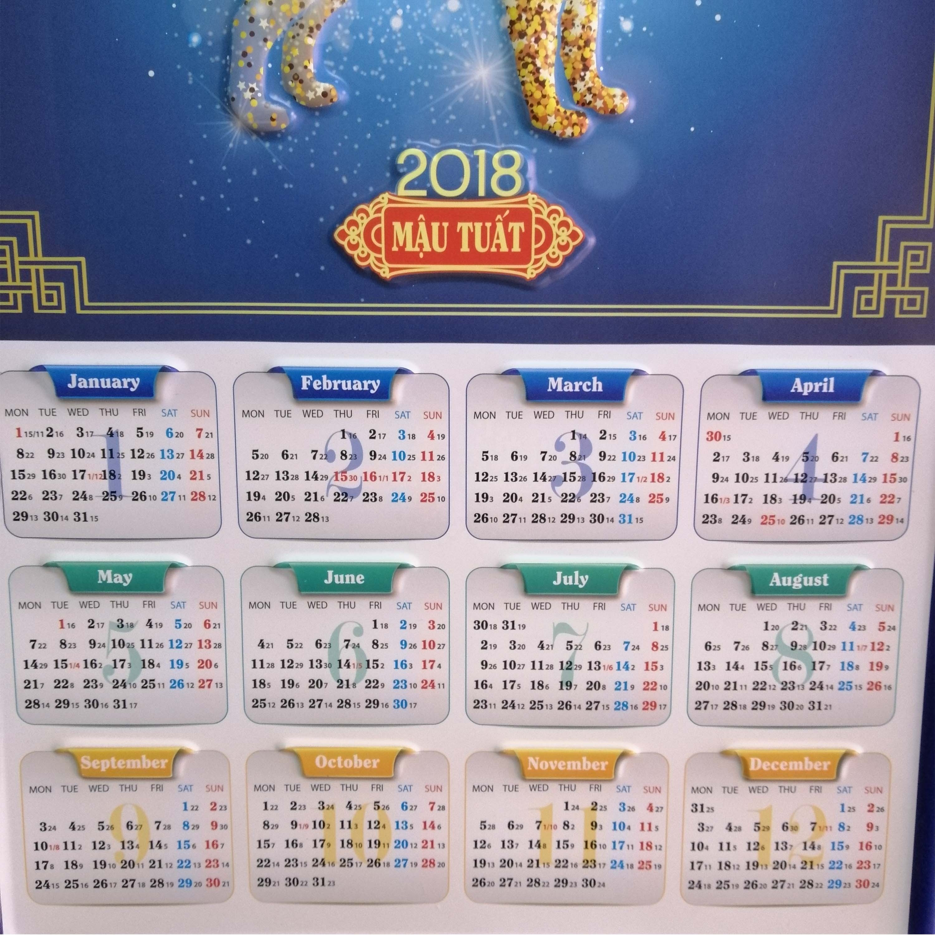 2020 custom Logo Printing 3D plastic PVC wall calendar