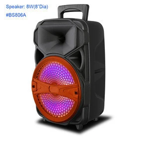 2020 DJ sound bass sound bluetooth speaker with LED light music system with USB FM support trolley speaker karaoke