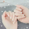 2020 Jelly Gel Coffin Ballerina French Artificial Nail Finger Press On Nails False For Free Glue Sticker