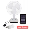 2020 New design 14 inch rechargeable solar powered fan with led light
