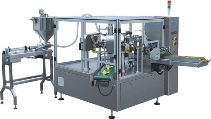 2020 New product automatic 100g 500g rice vinegar doubanjiang liquid rotary packing machine in stock