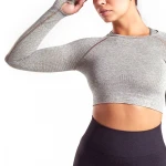 2020 new women's fitness t-shirt sport long sleeve stretch yoga crop top  gym clothing