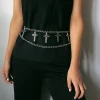 2020 Simple and creative double body chain fashion personality chain cross waist chain