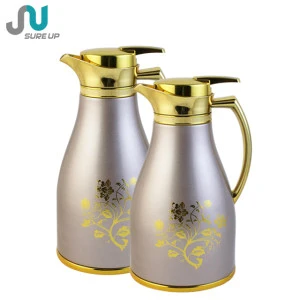 2020 wholesale 0.7L 1.0L glass arab coffee pot arabic thermos flask set