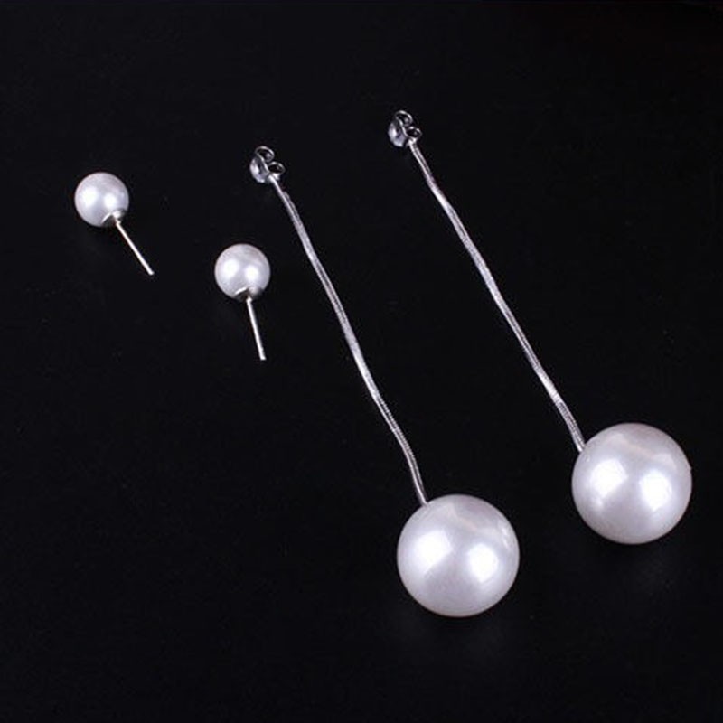 2021 new fashion size long pearl earrings 925 silver needle jewelry temperament sweet earrings