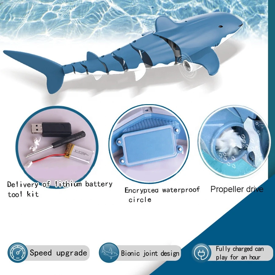 2021 newest design electronic swimming fish mini emulational rc shark toy for kids underwater radio control bath toy hobby