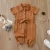 Import 2021 Wholesale Popular Cute Solid Color Children Clothes Trendy Blank Short Sleeve Jeans Outfits Girls Jumpsuits from China