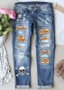 2024 Latest Design Custom Design slim fit Flower ripped jeans women girls streetwear straight jeans