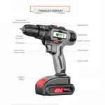 21V Cordless Hammer Impact Drill Power Drill Drivers Power Drill Set Screwdriver with Plastic Case