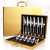 Import 24 Piece Cutlery Set Stainless Steel Flatware Set for Restaurant Silverware Set with Gold Box from China
