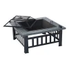 25&quot; Table Top Set Steel Square Outdoor Patio Wood Burning Fire Pit