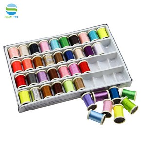 280M 135D2 40Pcs Color Sewing Glitter Thread Embroidery Machine Thread Sparkling Glitter Rayon Embroidery Sewing Thread Supplies
