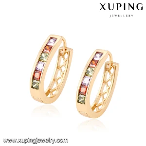28738 Manufacture saudi gold jewelry 18k earings gold, jewelry type hoop earing