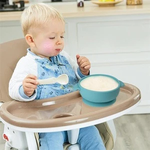 2Pcs /Set Multi-colored Silicone Sucker Bowl With Spoon For Kids and Toddlers